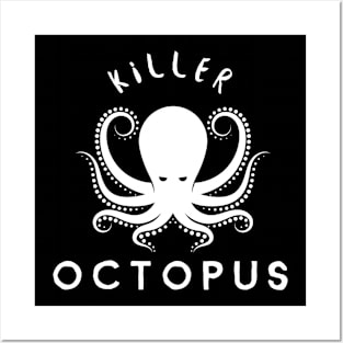 Awesome Killer Octopus White Lettering Posters and Art